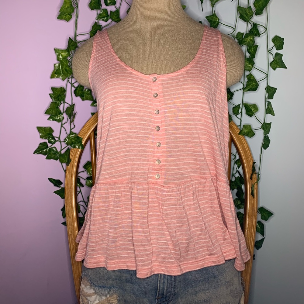 Aeropostale pink striped tank top
